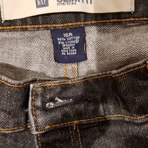 Gap stretch black jeans with gold piping